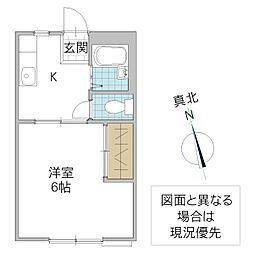 ハイツサンライフA 1Kの間取図画像
