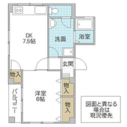 スピカハイム1 1DKの間取図画像