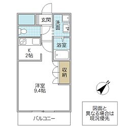 シエル・エスコート 2階1Kの間取り