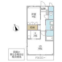 La・Luce 2階1LDKの間取り