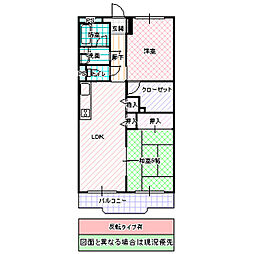 フィオーレ A 305号室 3階2LDKの間取り