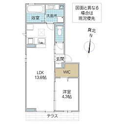 ソラーロ 1階1LDKの間取り