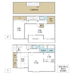 河和田O戸建 3LDKの間取り