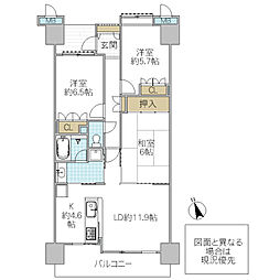 サーパス千波さくら通り 2階3LDKの間取り