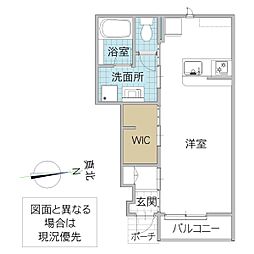 レーガベーネ市毛 II B棟 102号室 1階ワンルームの間取り