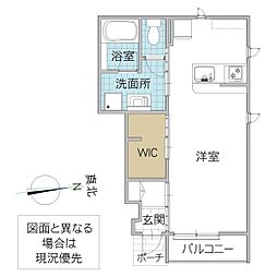 レーガベーネ市毛 II B棟 104号室 1階ワンルームの間取り