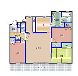 カーサ・クアトロ 1階3SLDKの間取り
