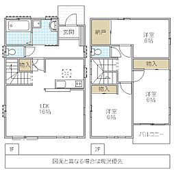 シャン・ド・フルール II-B 3LDKの間取り