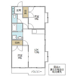 フォーライフ見川 2LDKの間取図画像