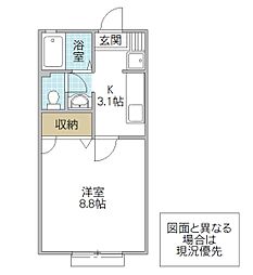 サンライフコーポ 1Kの間取図画像