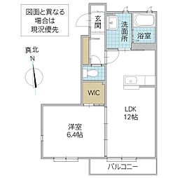 ブランエールJ 1LDKの間取図画像