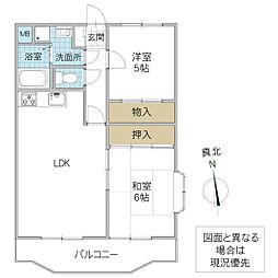 ファミール笠原 3階2LDKの間取り