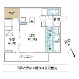 エルブ・バレ 3階1LDKの間取り