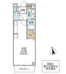 Nord(ノルド) 2階1Kの間取り