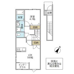 Prendre 1LDKの間取図画像