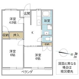 ヒロコーポ 2階3Kの間取り