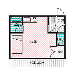 メゾン桜川 2階ワンルームの間取り
