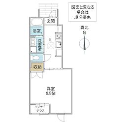 フロントアイランドI(Front Island I) 1Kの間取図画像