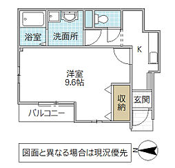 ルミナスメゾン 1Kの間取図画像