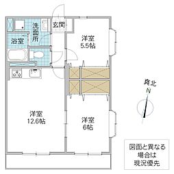 ボアソルテ2 2LDKの間取図画像