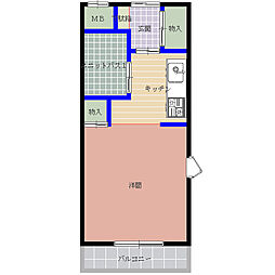 ヒルズ自由ヶ丘 ワンルームの間取図画像