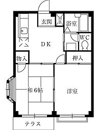 WelcomeHome 2DKの間取図画像