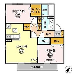 サイプレスB 2LDKの間取図画像