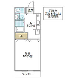 フィールドトップイシカワ 1Kの間取図画像