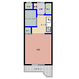 ヒルズ自由ヶ丘 ワンルームの間取図画像