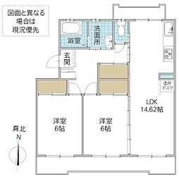 パークテラス長堀5号館 2LDKの間取図画像