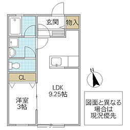 プレシャス 1LDKの間取図画像