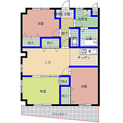 サーパスさわ 3LDKの間取図画像