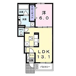 ユニゾン2 1LDKの間取図画像