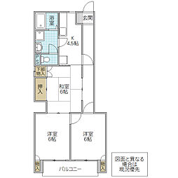 サザンヒルズ 3Kの間取図画像