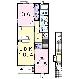 クレメント 2LDKの間取図画像