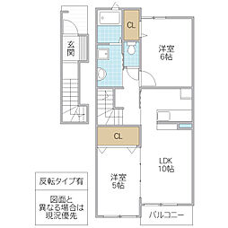 サニーメゾンI 2LDKの間取図画像
