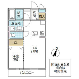 プリンセス 1LDKの間取図画像