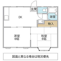 ヴィラ松涛 2DKの間取図画像