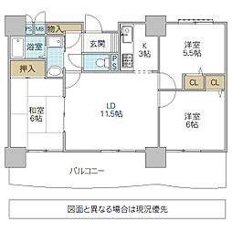 シャトーアトラス 3LDKの間取図画像