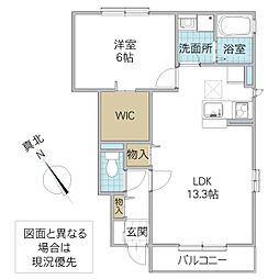 ゼルコーバA 1LDKの間取図画像