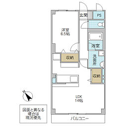 ベルグレイス 1LDKの間取図画像