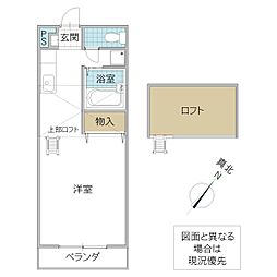 ウィンズフィールドD ワンルームの間取図画像