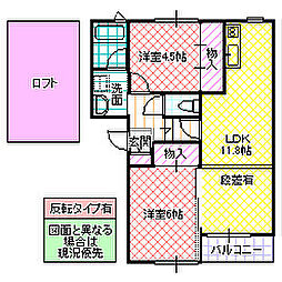 K-ZONE1 2LDKの間取図画像