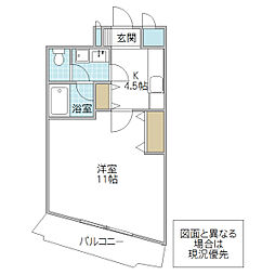 ソレイユルヴァン 1Kの間取図画像