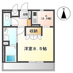 エスポワール 1Kの間取図画像