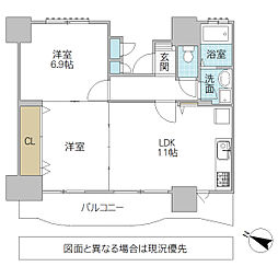 シャトーアトラス 2LDKの間取図画像