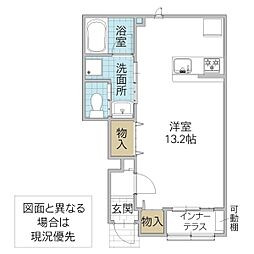 レーガベーネ勝田本町 VI ワンルームの間取図画像