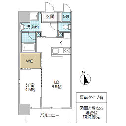 プロシード水戸3 1LDKの間取図画像