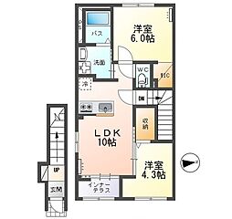 カームハウス (Calm House) 2LDKの間取図画像