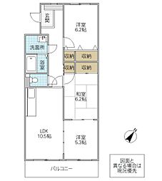 アメニティヒルズ 3LDKの間取図画像